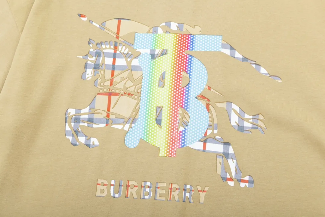 BURBERRY Logo Classic Retro Same Style T 260 Versatile : Khaki Size：XS~L
